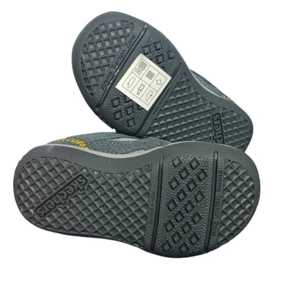 Skechers Baby Boys' Flex Play-Easy Pick Sneaker Charcoal/Grey 4 Medium Toddlers